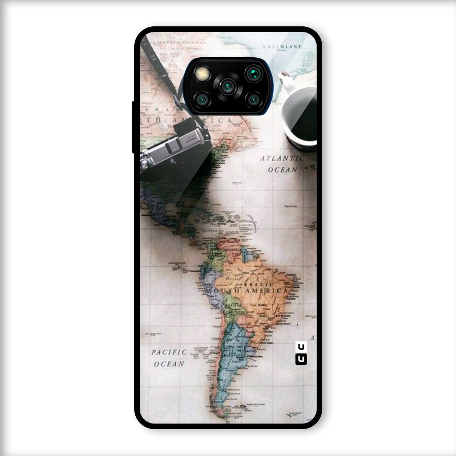 Coffee And Travel Glass Back Case for Poco X3