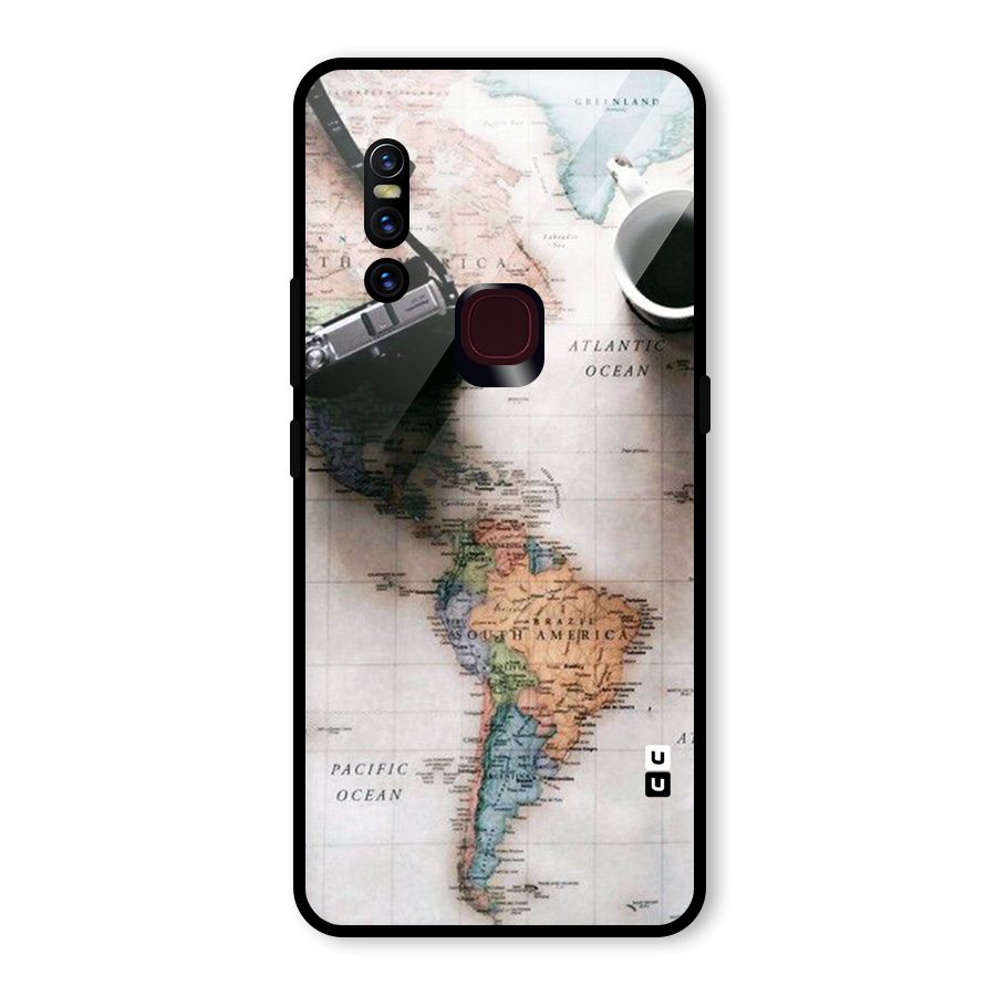 Coffee And Travel Glass Back Case for Vivo V15