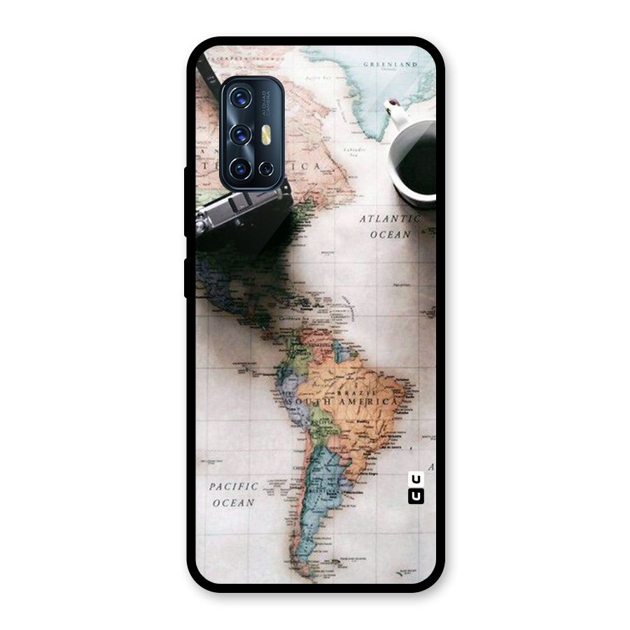 Coffee And Travel Glass Back Case for Vivo V17