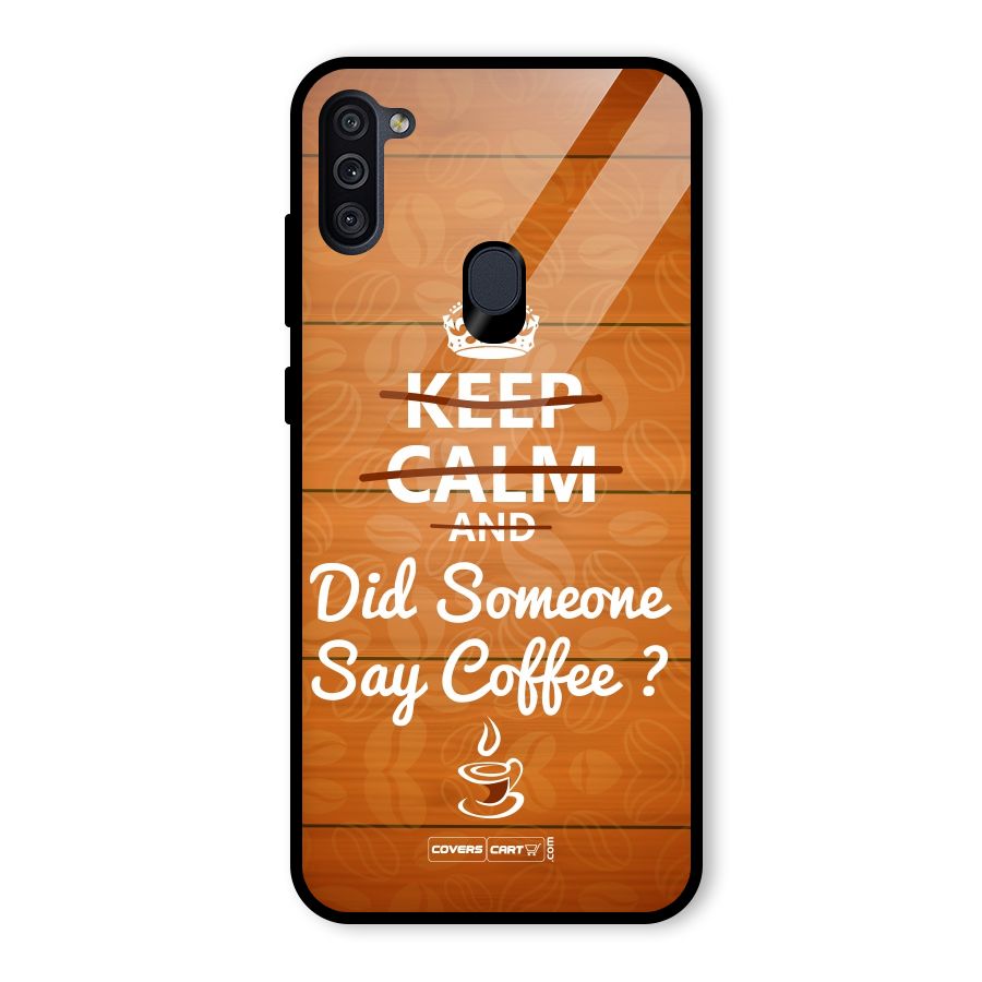 Coffee Ardour Glass Back Case for Galaxy M11