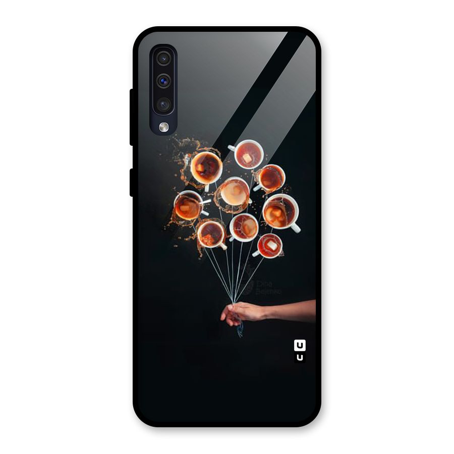 Coffee Balloon Glass Back Case for Galaxy A50