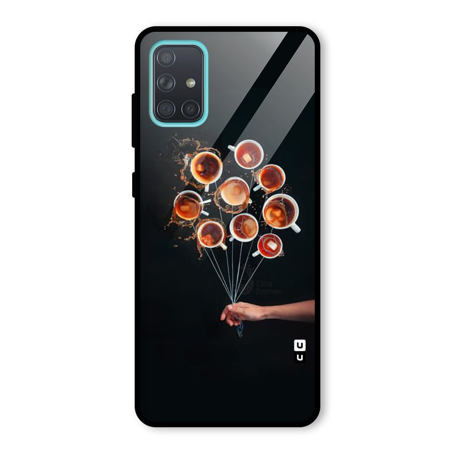Coffee Balloon Glass Back Case for Galaxy A71
