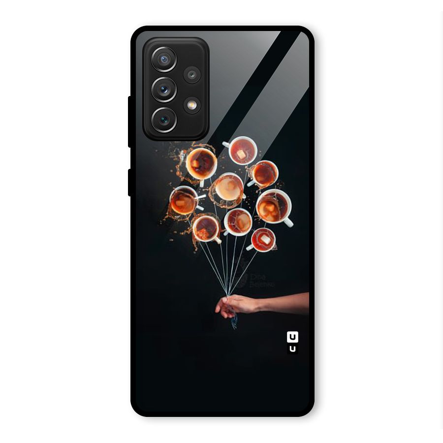 Coffee Balloon Glass Back Case for Galaxy A72