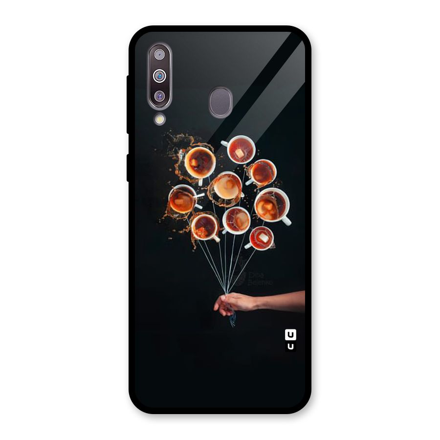 Coffee Balloon Glass Back Case for Galaxy M30