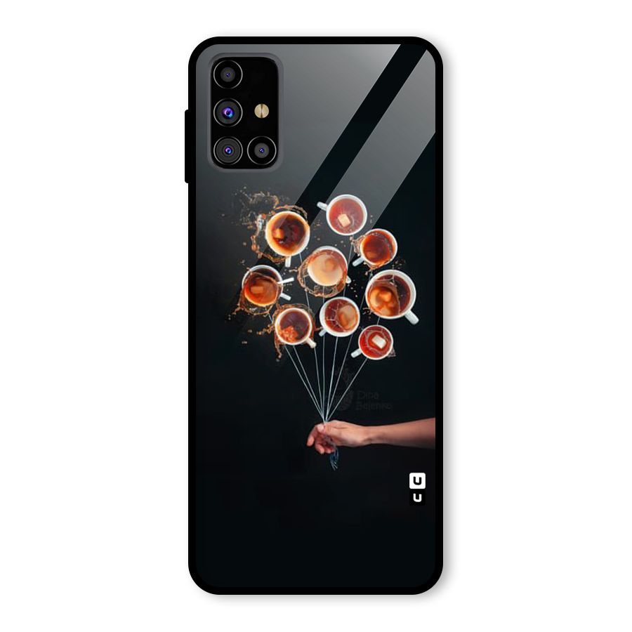 Coffee Balloon Glass Back Case for Galaxy M31s