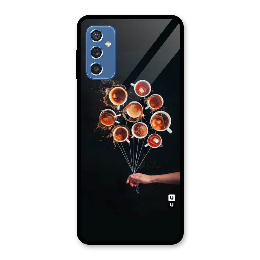 Coffee Balloon Glass Back Case for Galaxy M52 5G