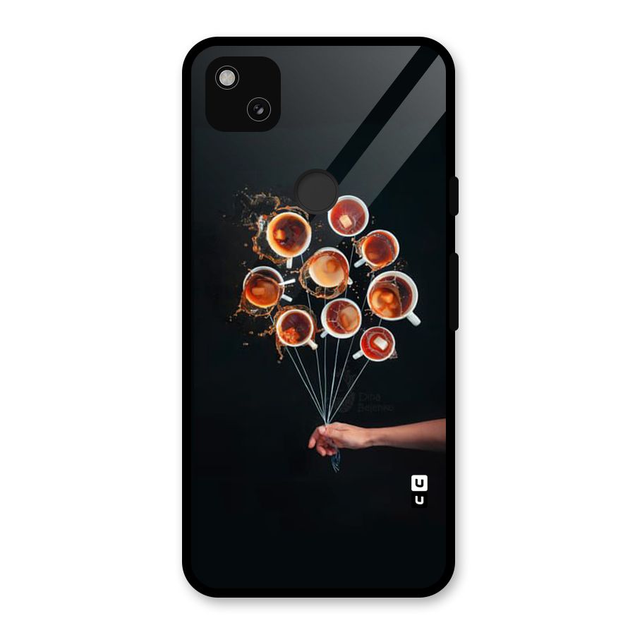 Coffee Balloon Glass Back Case for Google Pixel 4a