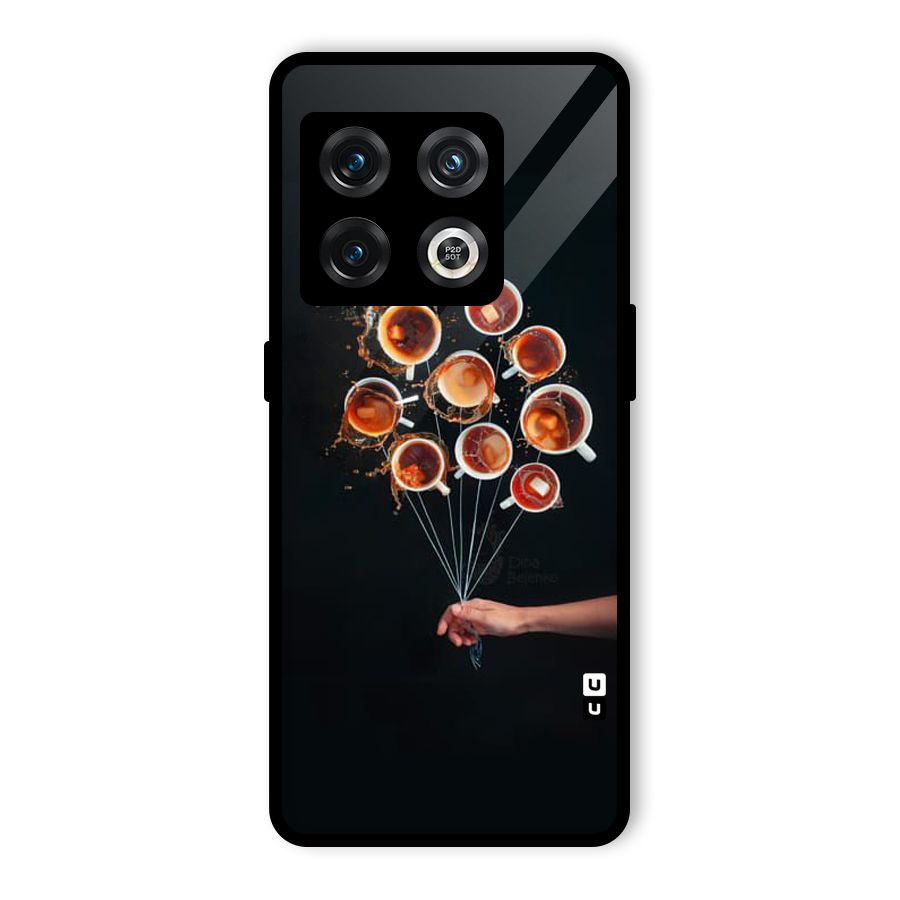 Coffee Balloon Glass Back Case for OnePlus 10 Pro 5G