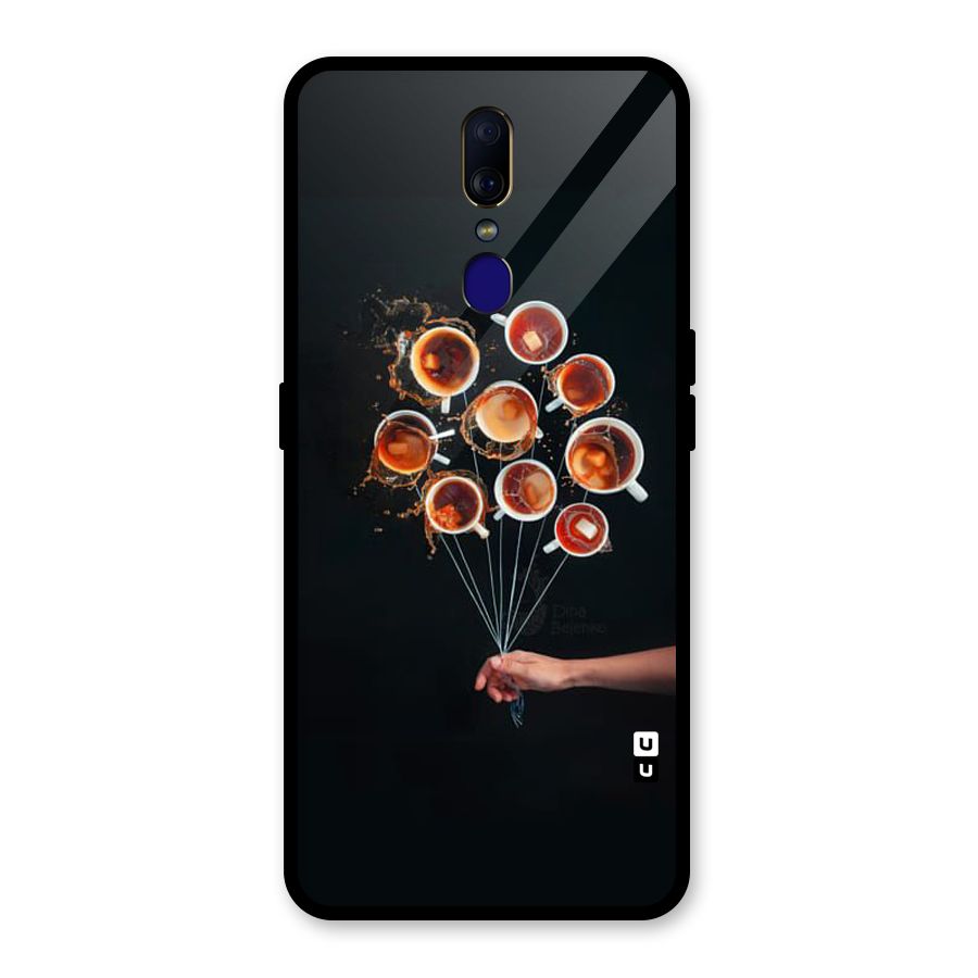 Coffee Balloon Glass Back Case for Oppo F11