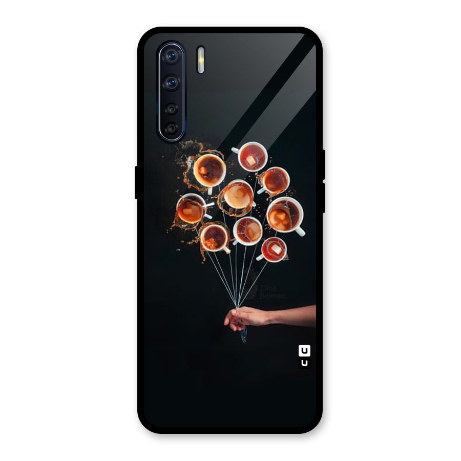 Coffee Balloon Glass Back Case for Oppo F15