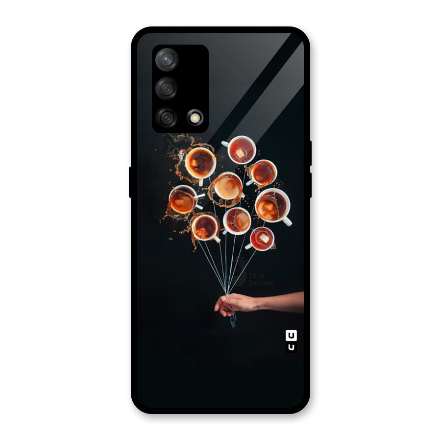 Coffee Balloon Glass Back Case for Oppo F19
