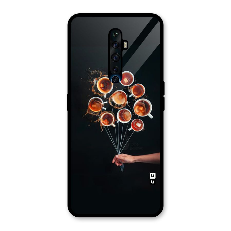 Coffee Balloon Glass Back Case for Oppo Reno2 F