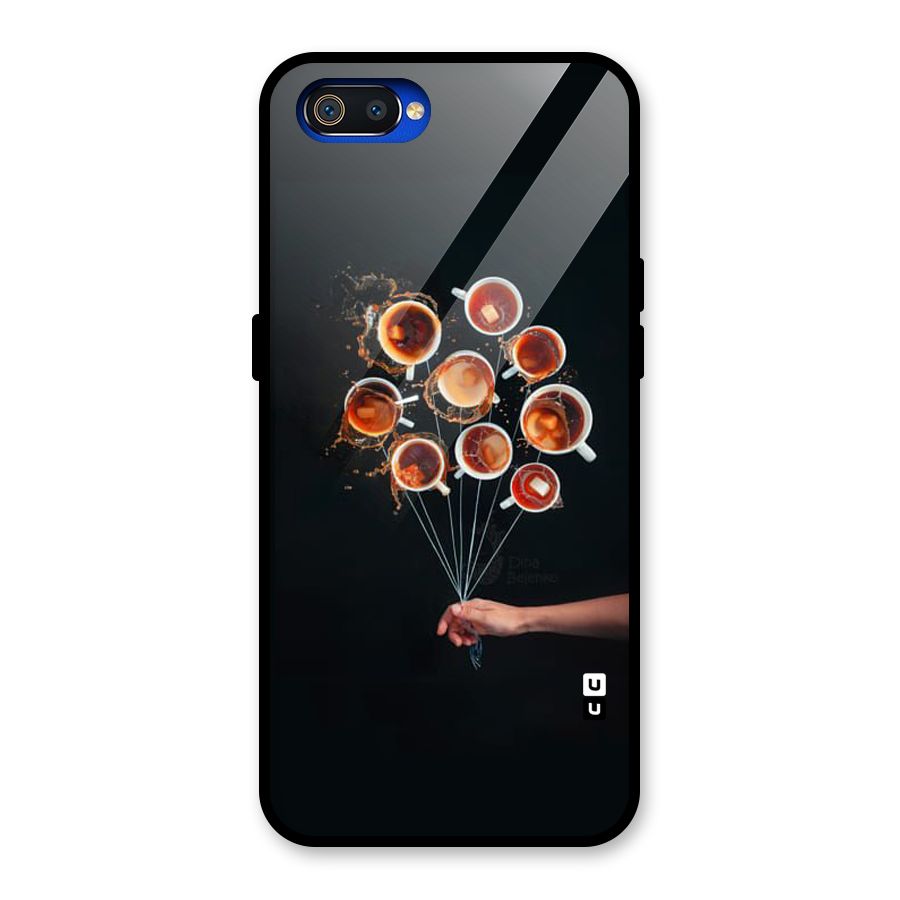 Coffee Balloon Glass Back Case for Realme C2