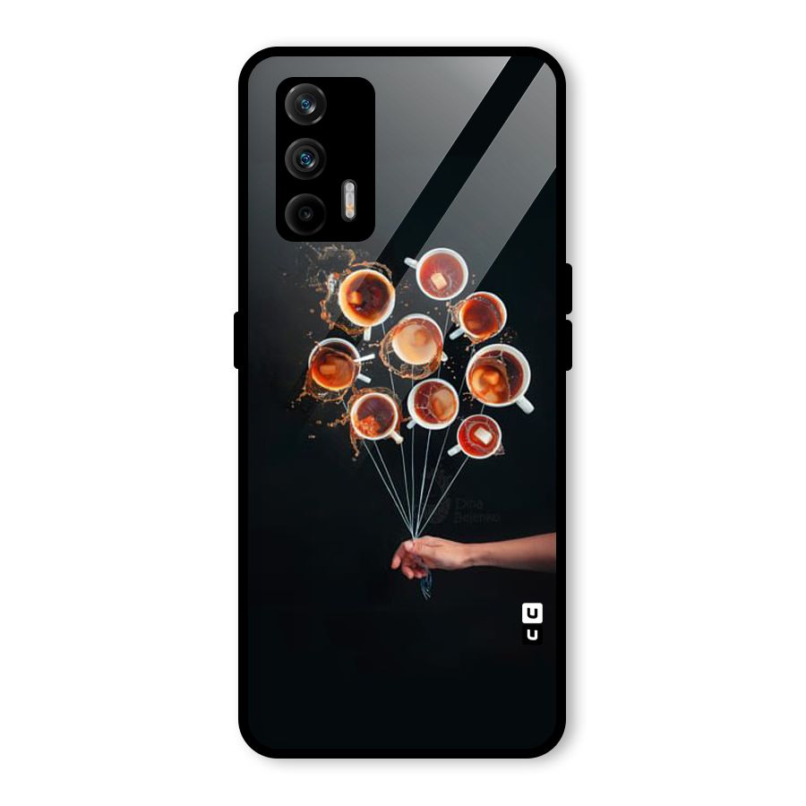 Coffee Balloon Glass Back Case for Realme GT 5G