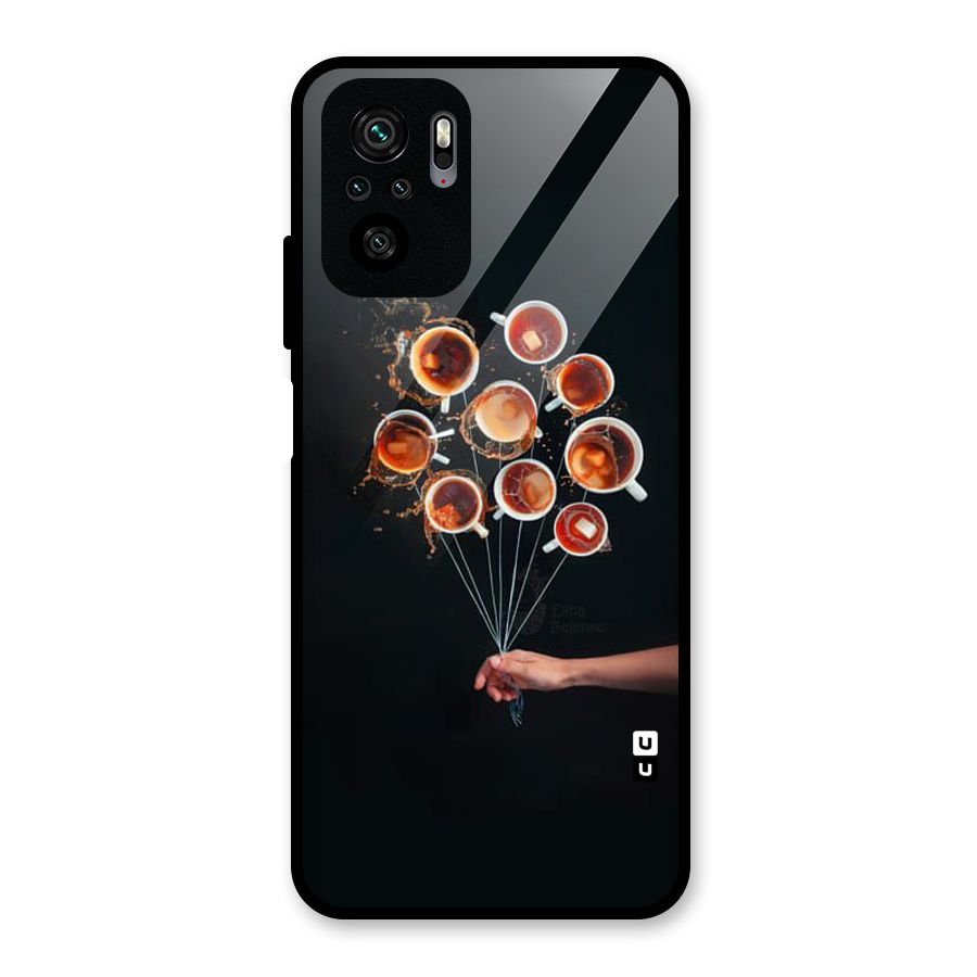 Coffee Balloon Glass Back Case for Redmi Note 10S