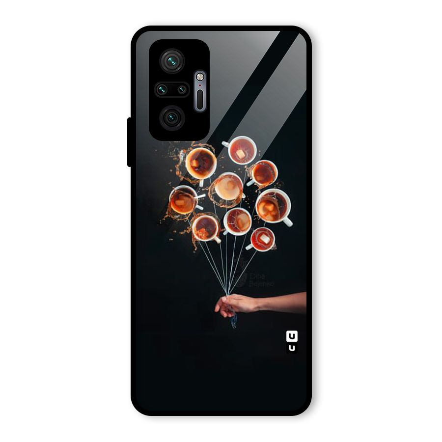 Coffee Balloon Glass Back Case for Redmi Note 10 Pro Max