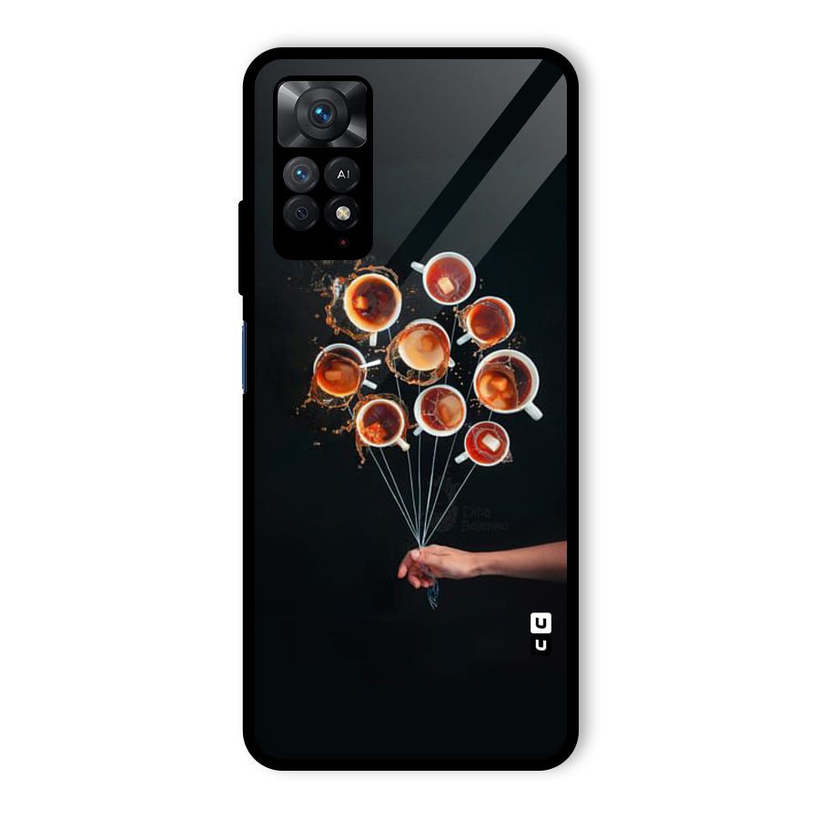 Coffee Balloon Glass Back Case for Redmi Note 11 Pro