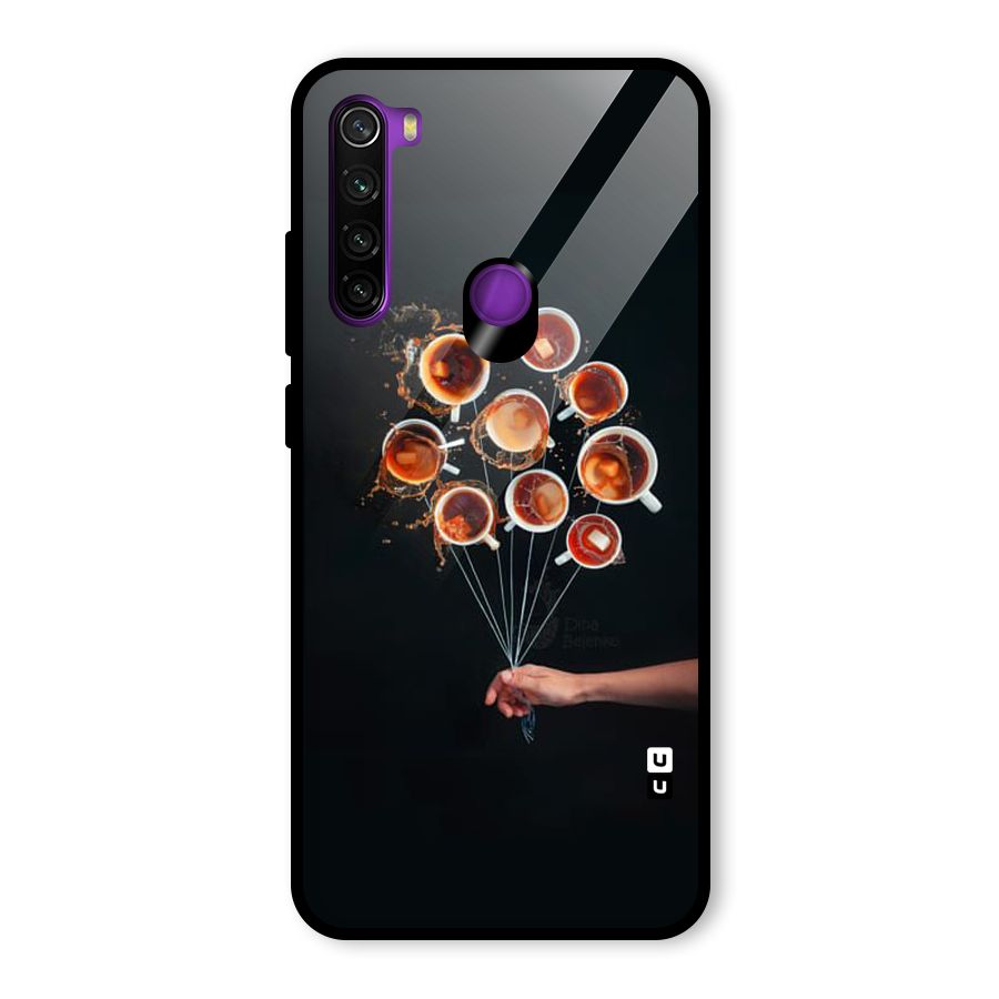 Coffee Balloon Glass Back Case for Redmi Note 8