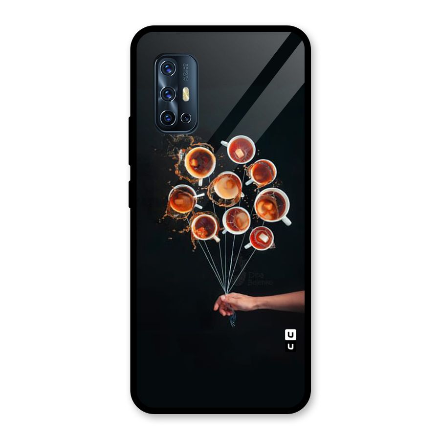 Coffee Balloon Glass Back Case for Vivo V17