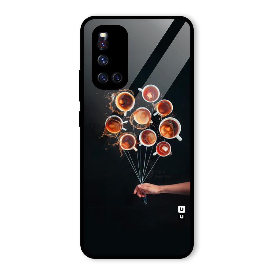Coffee Balloon Glass Back Case for Vivo V19