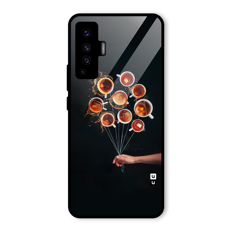 Coffee Balloon Glass Back Case for Vivo X50