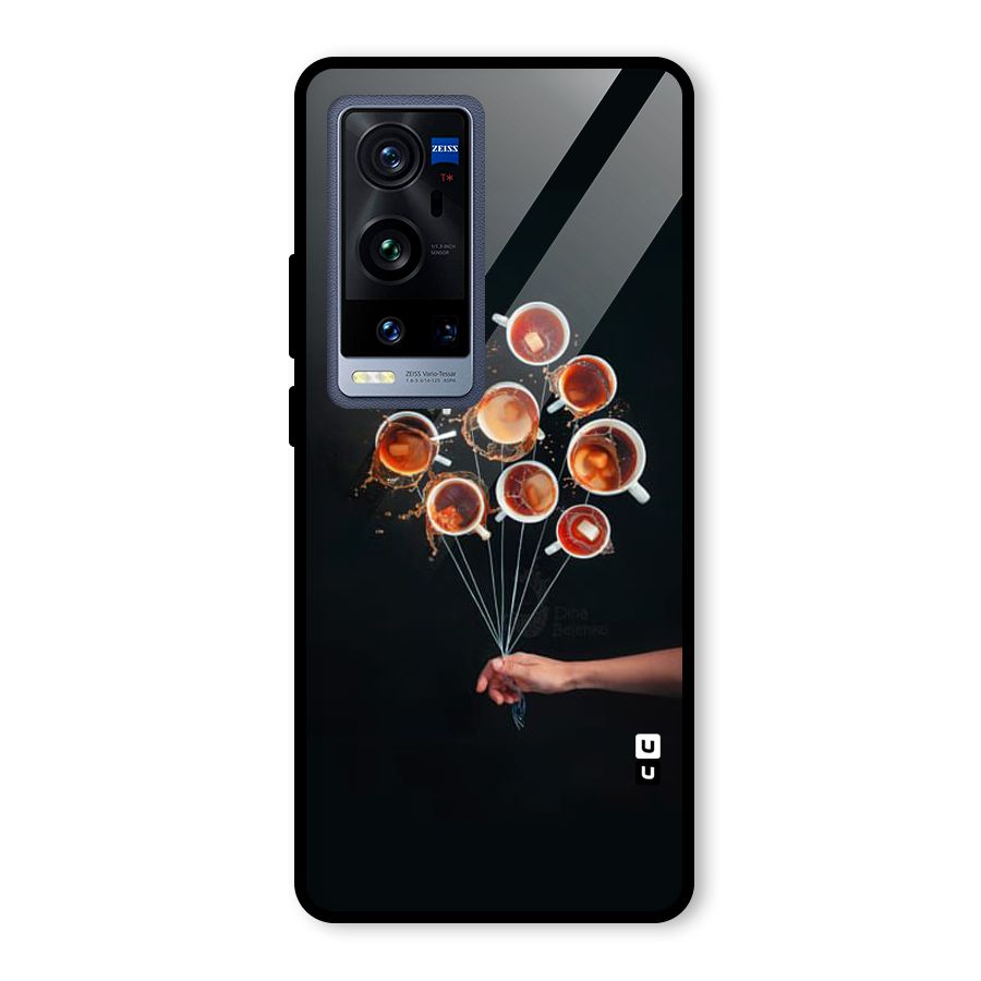 Coffee Balloon Glass Back Case for Vivo X60 Pro Plus