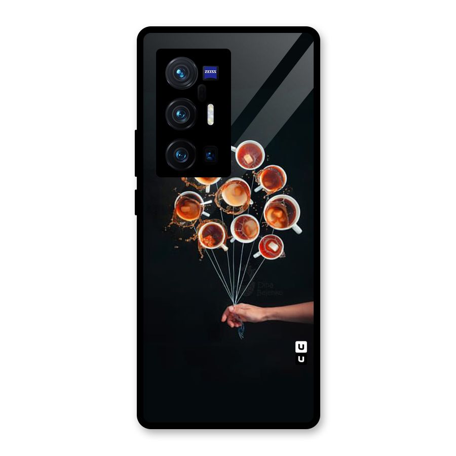 Coffee Balloon Glass Back Case for Vivo X70 Pro Plus