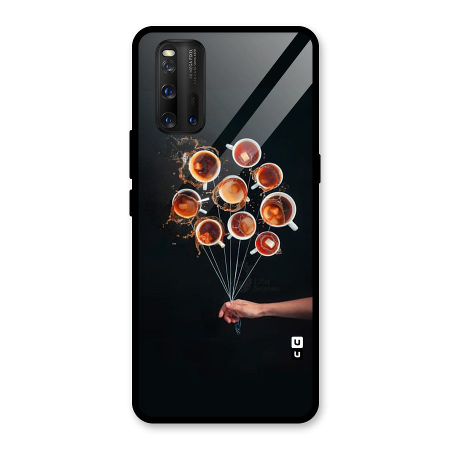 Coffee Balloon Glass Back Case for Vivo iQOO 3