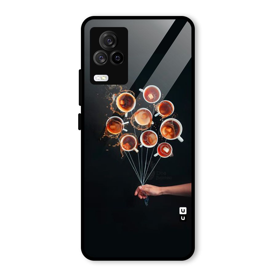 Coffee Balloon Glass Back Case for Vivo iQOO 7 Legend 5G