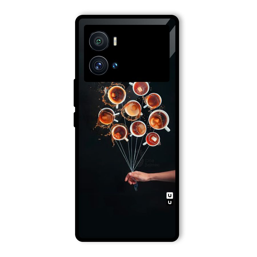Coffee Balloon Glass Back Case for Vivo iQOO 9 Pro