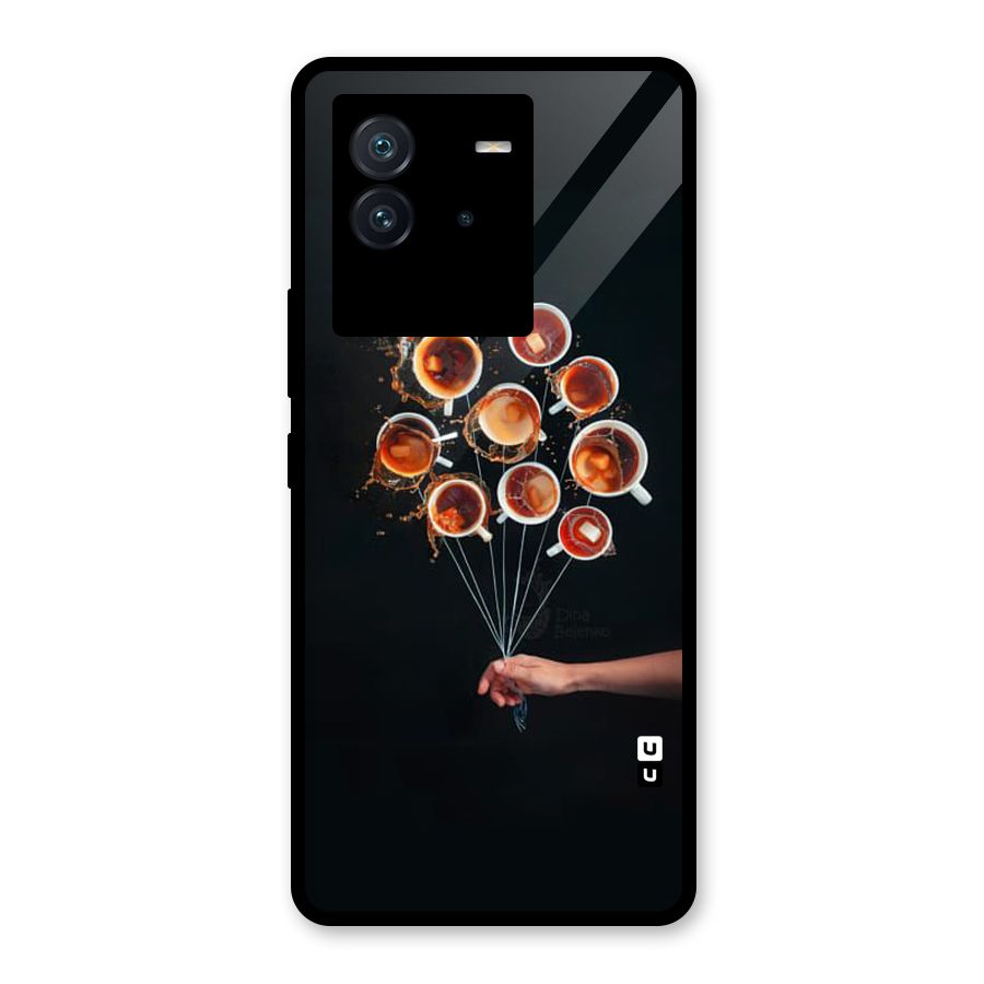 Coffee Balloon Glass Back Case for Vivo iQOO Neo 6 5G