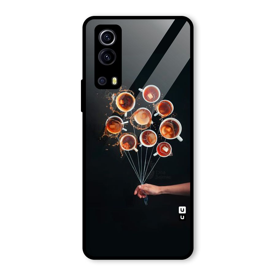 Coffee Balloon Glass Back Case for Vivo iQOO Z3