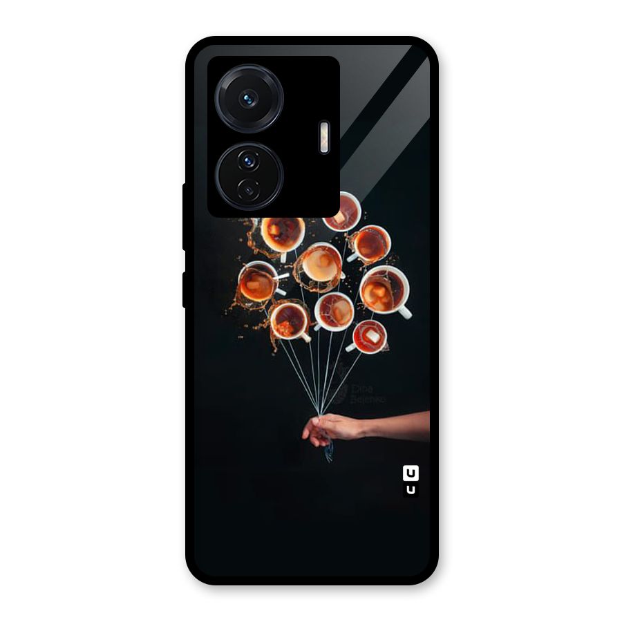 Coffee Balloon Glass Back Case for Vivo iQOO Z6 Pro