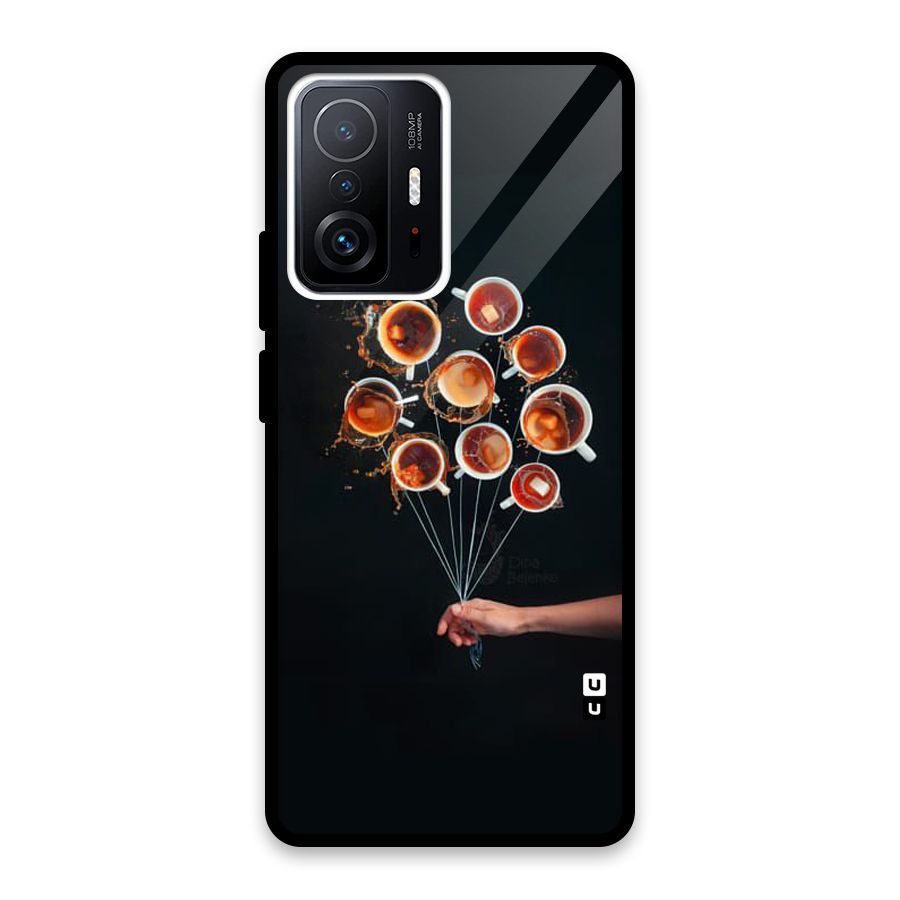 Coffee Balloon Glass Back Case for Xiaomi 11T Pro