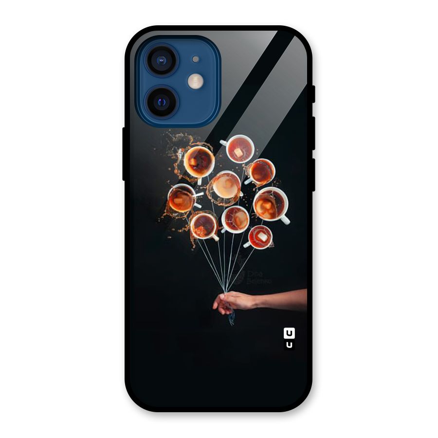 Coffee Balloon Glass Back Case for iPhone 12 Mini
