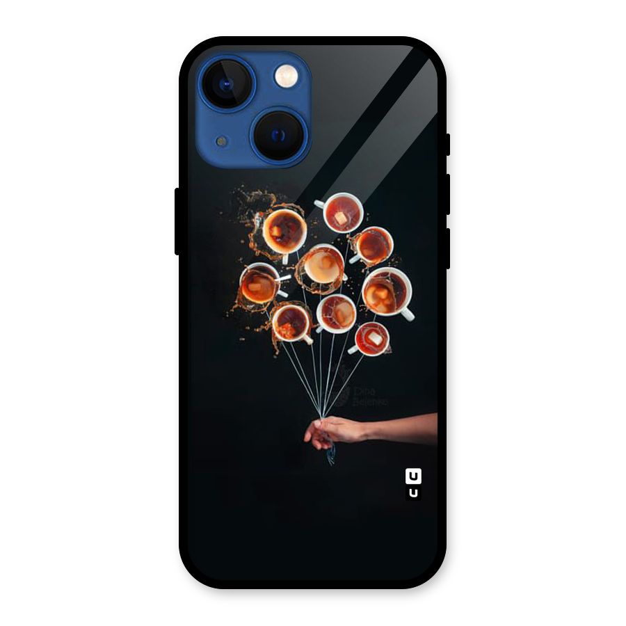 Coffee Balloon Glass Back Case for iPhone 13 Mini