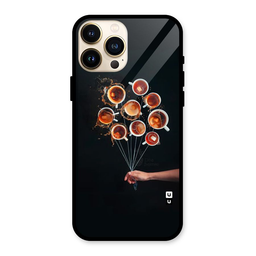 Coffee Balloon Glass Back Case for iPhone 13 Pro Max
