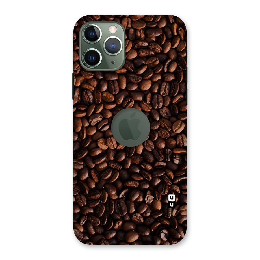 Coffee Beans Scattered Back Case for iPhone 11 Pro Logo  Cut