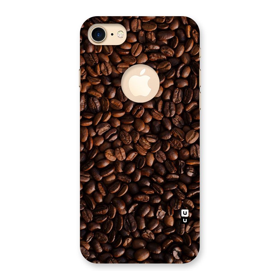 Coffee Beans Scattered Back Case for iPhone 7 Logo Cut
