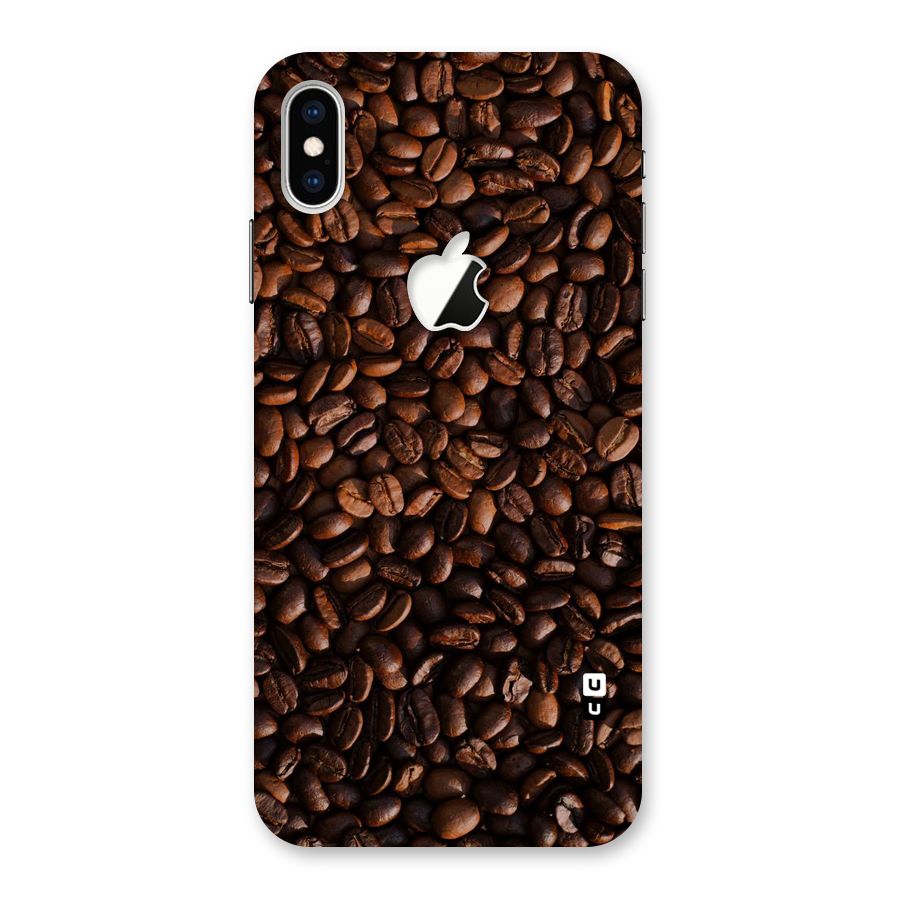 Coffee Beans Scattered Back Case for iPhone XS Max Apple Cut