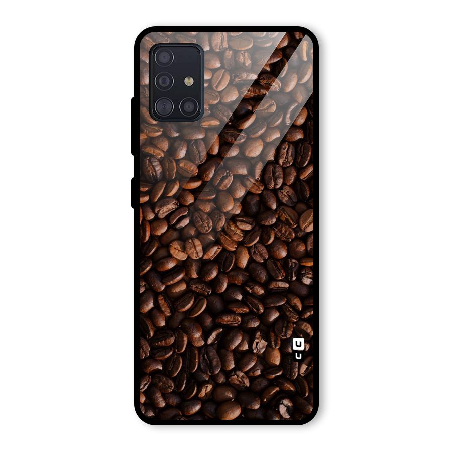 Coffee Beans Scattered Glass Back Case for Galaxy A51