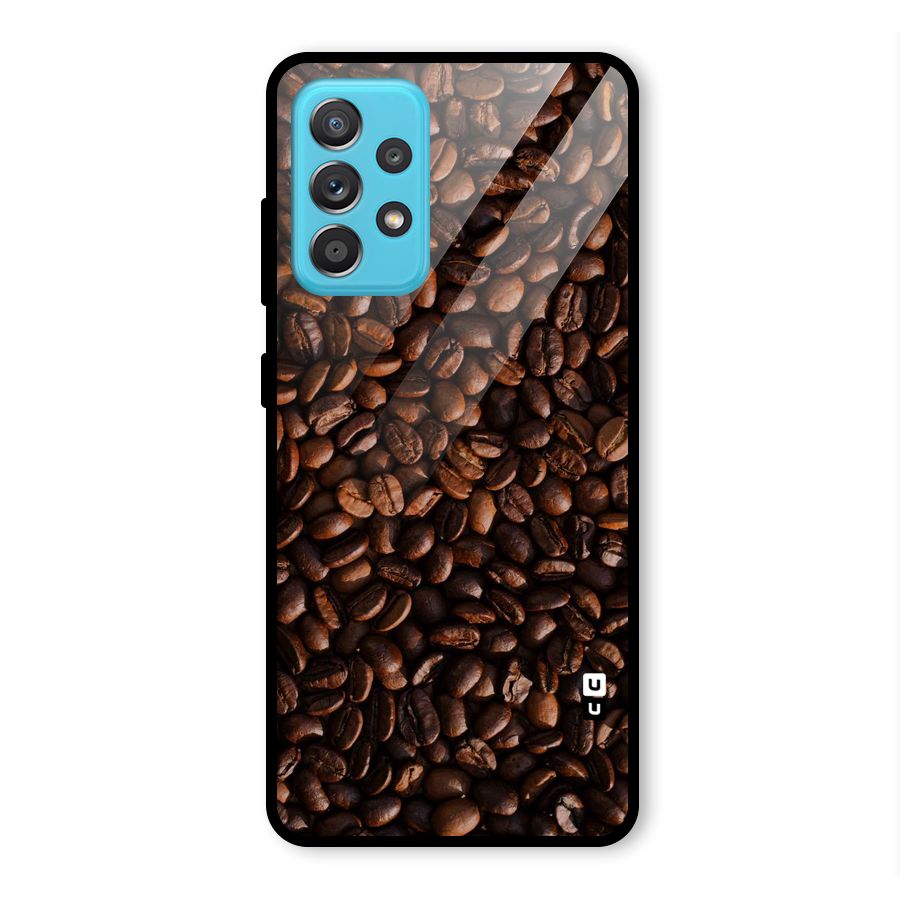 Coffee Beans Scattered Glass Back Case for Galaxy A52