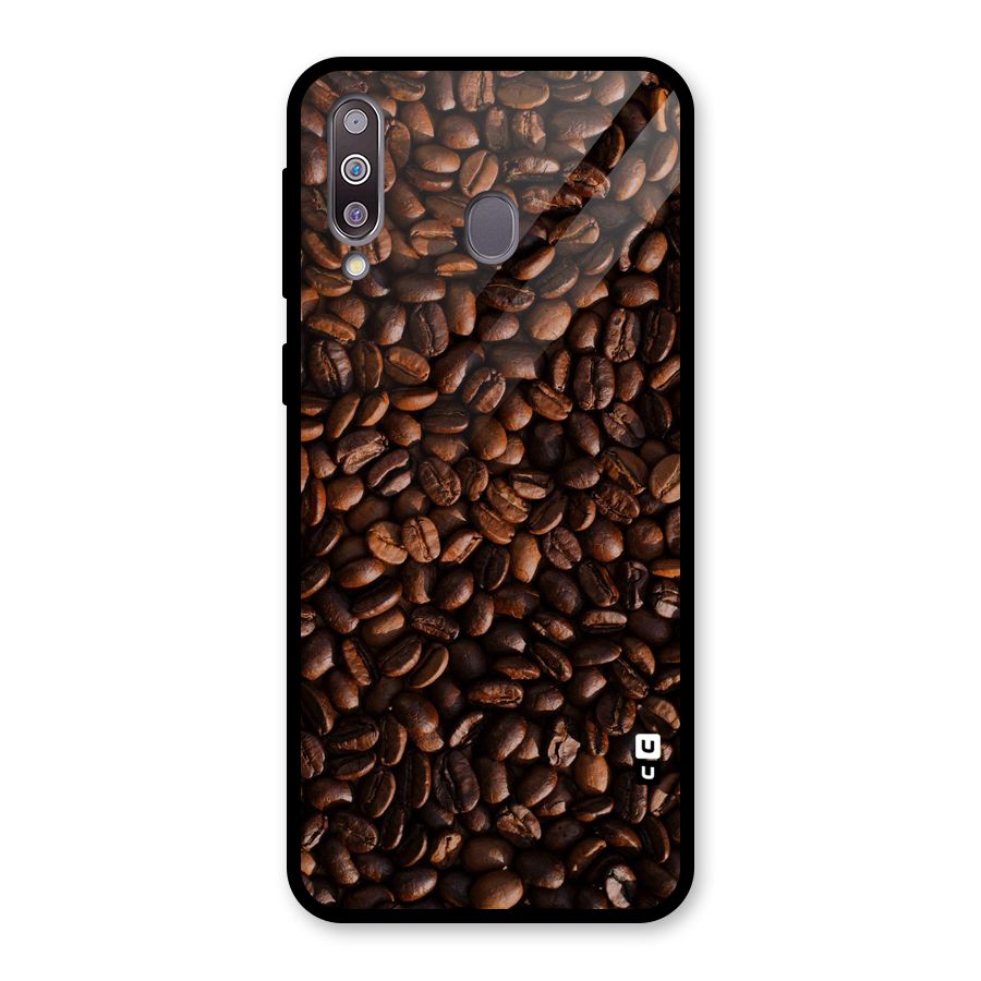 Coffee Beans Scattered Glass Back Case for Galaxy M30