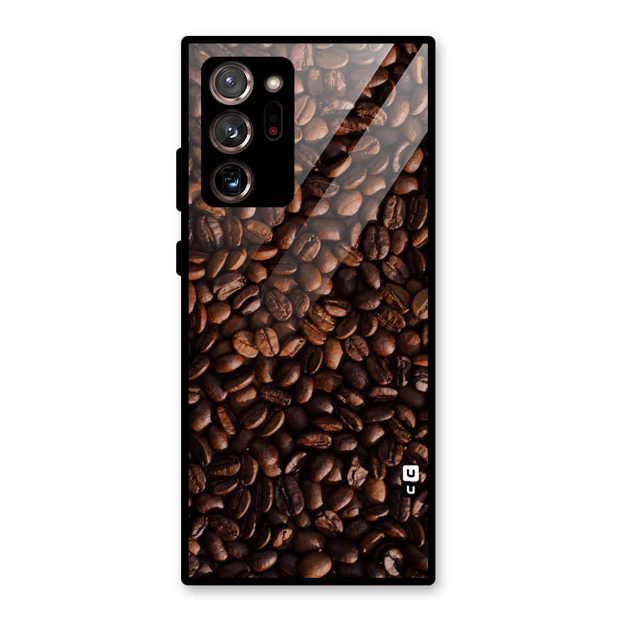 Coffee Beans Scattered Glass Back Case for Galaxy Note 20 Ultra