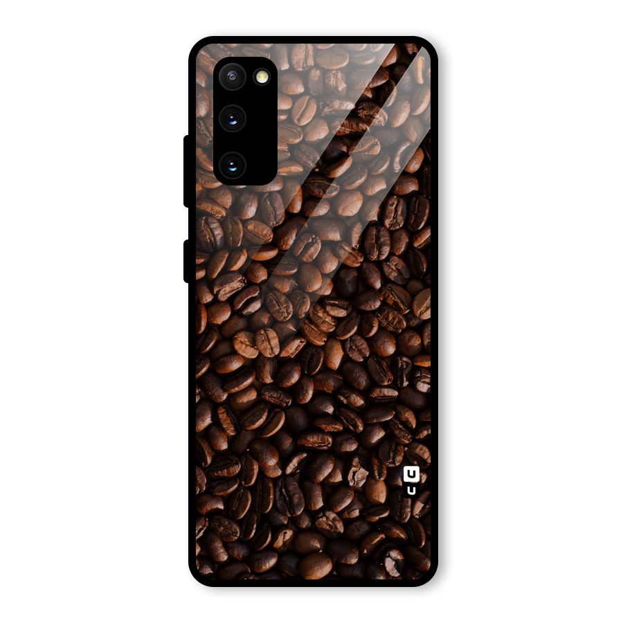 Coffee Beans Scattered Glass Back Case for Galaxy S20 FE 5G