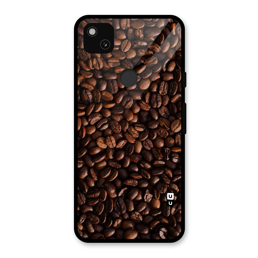 Coffee Beans Scattered Glass Back Case for Google Pixel 4a