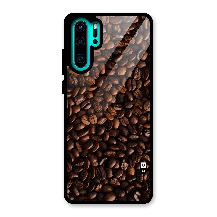 Coffee Beans Scattered Glass Back Case for Huawei P30 Pro