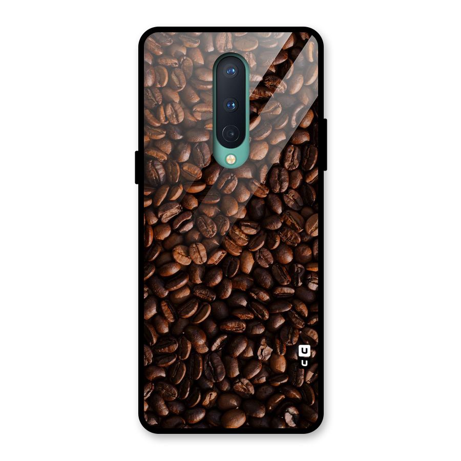 Coffee Beans Scattered Glass Back Case for OnePlus 8