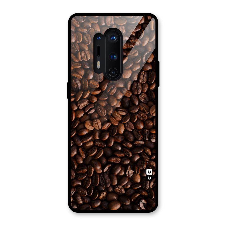 Coffee Beans Scattered Glass Back Case for OnePlus 8 Pro