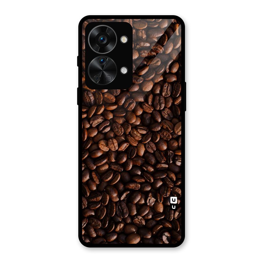 Coffee Beans Scattered Glass Back Case for OnePlus Nord 2T